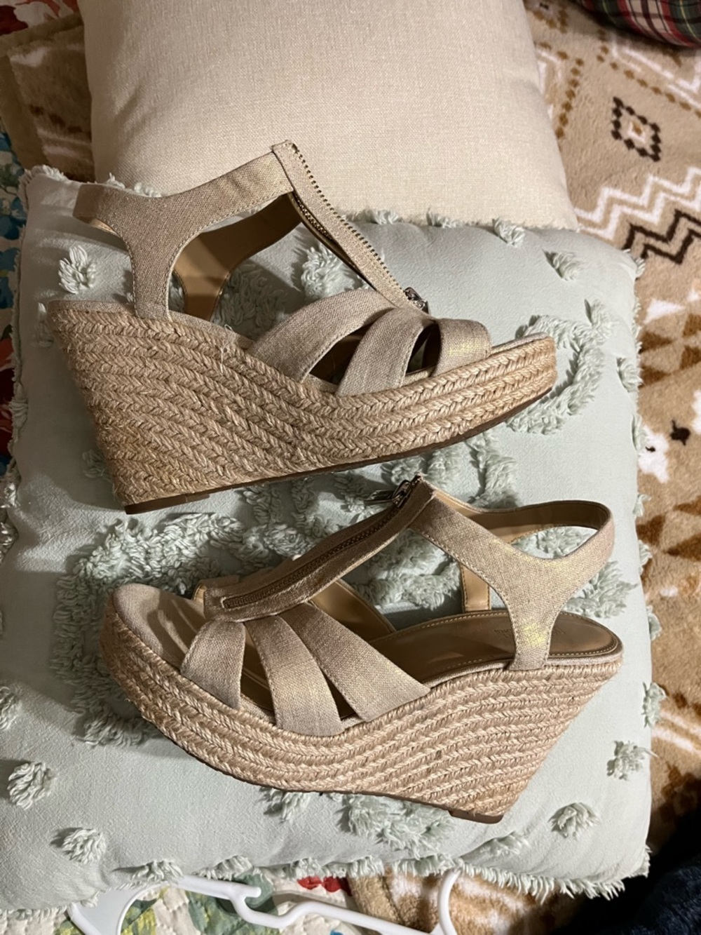 Michael Kors Neutral Espadrille Wedge Sandals